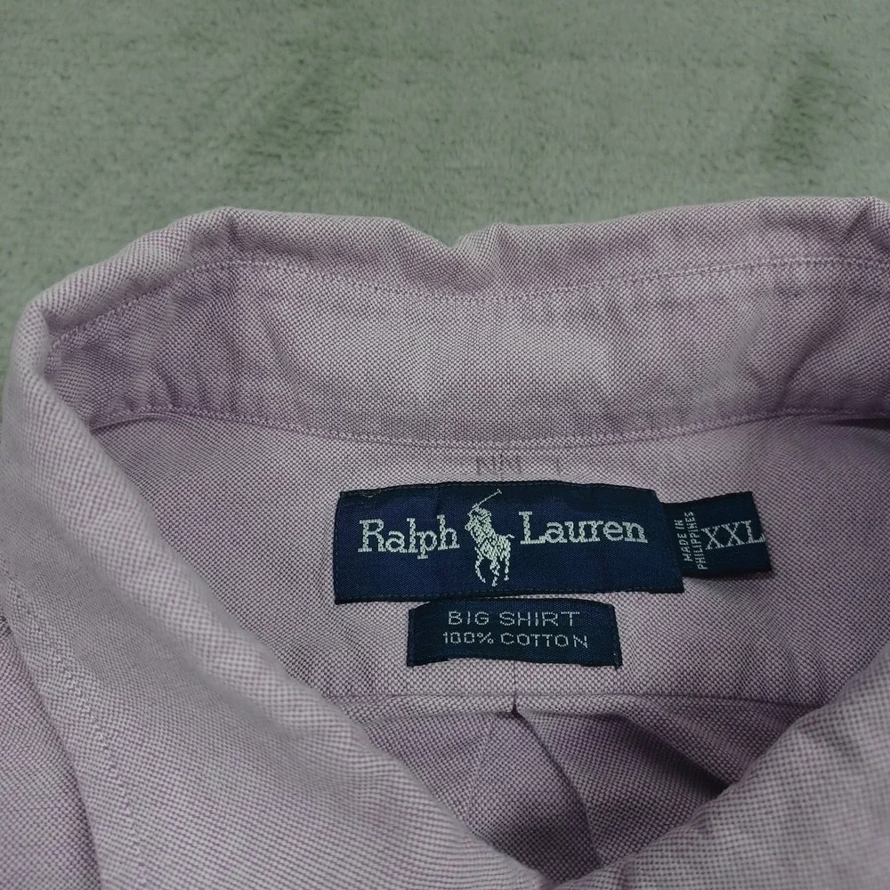 Ralph Lauren Shirt‎ Mens XXL Purple Big Shirt Oversized Button Up Preppy